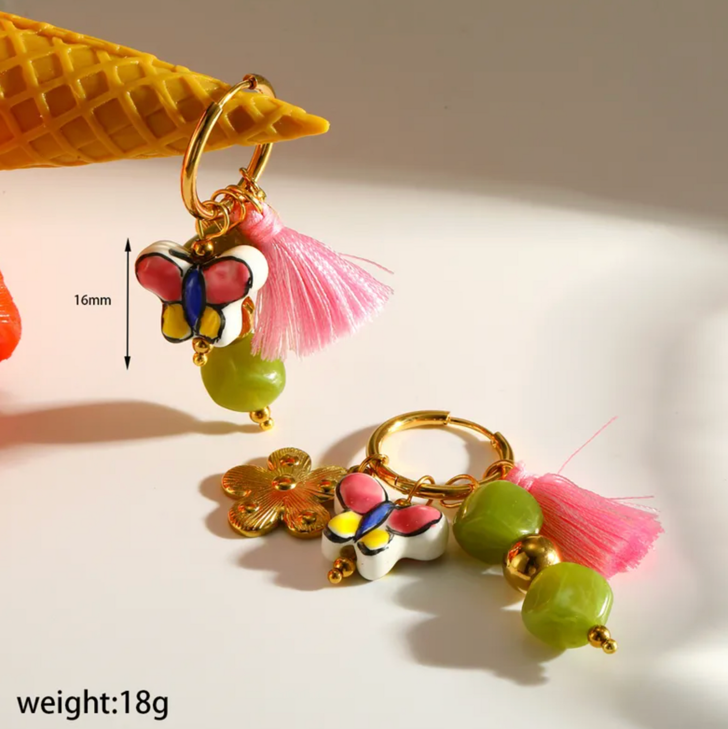 Summer Garden Charm Hoop Earrings