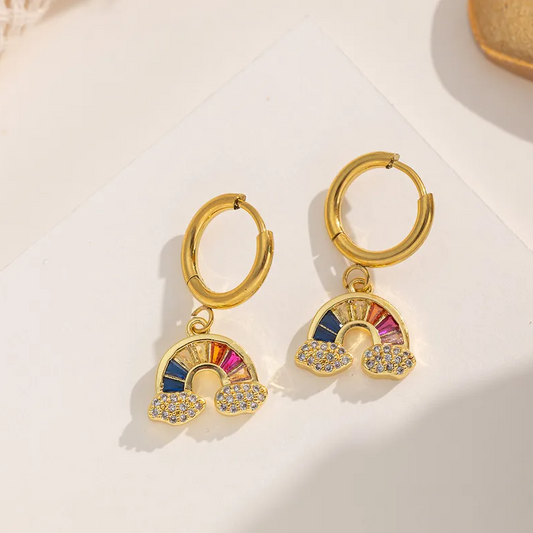 Gold Rainbow Cloud Jewellery Set - Jewellery Set - 18k Gold Plated Waterproof Jewellery - Collection 9