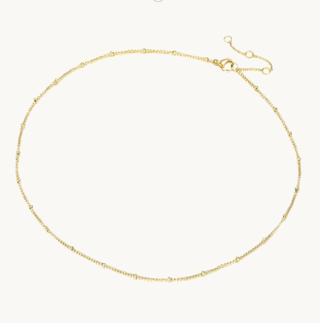 Gold Beaded Chain - Necklace - 18k Gold Plated Waterproof Jewellery - Collection 9