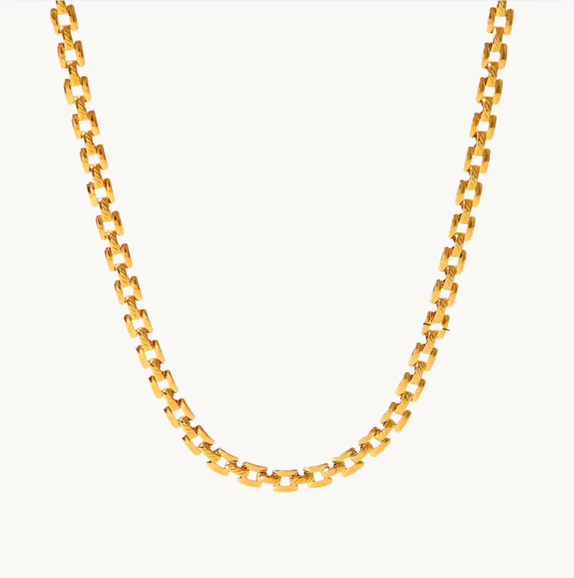 Gold Curb Link Chain - Necklace - 18k Gold Plated Waterproof Jewellery - Collection 9