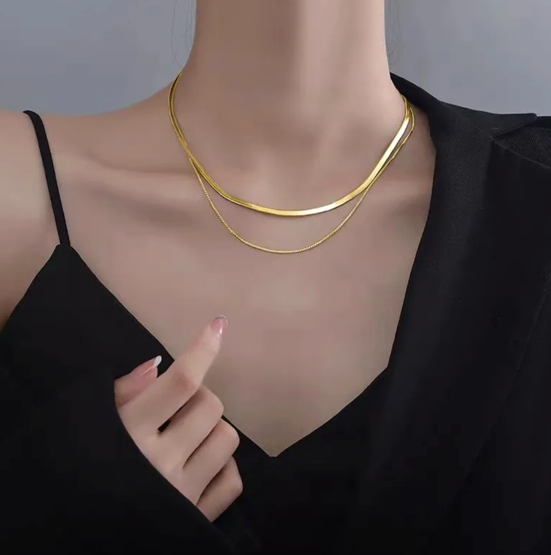 Gold Layered Chain Necklace - Necklace - 18k Gold Plated Waterproof Jewellery - Collection 9