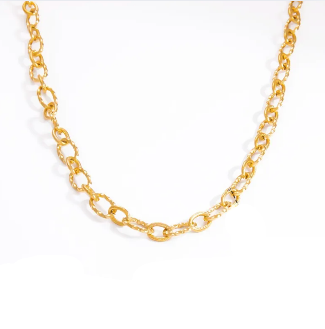 Gold Oval Chain - Necklace - 18k Gold Plated Waterproof Jewellery - Collection 9
