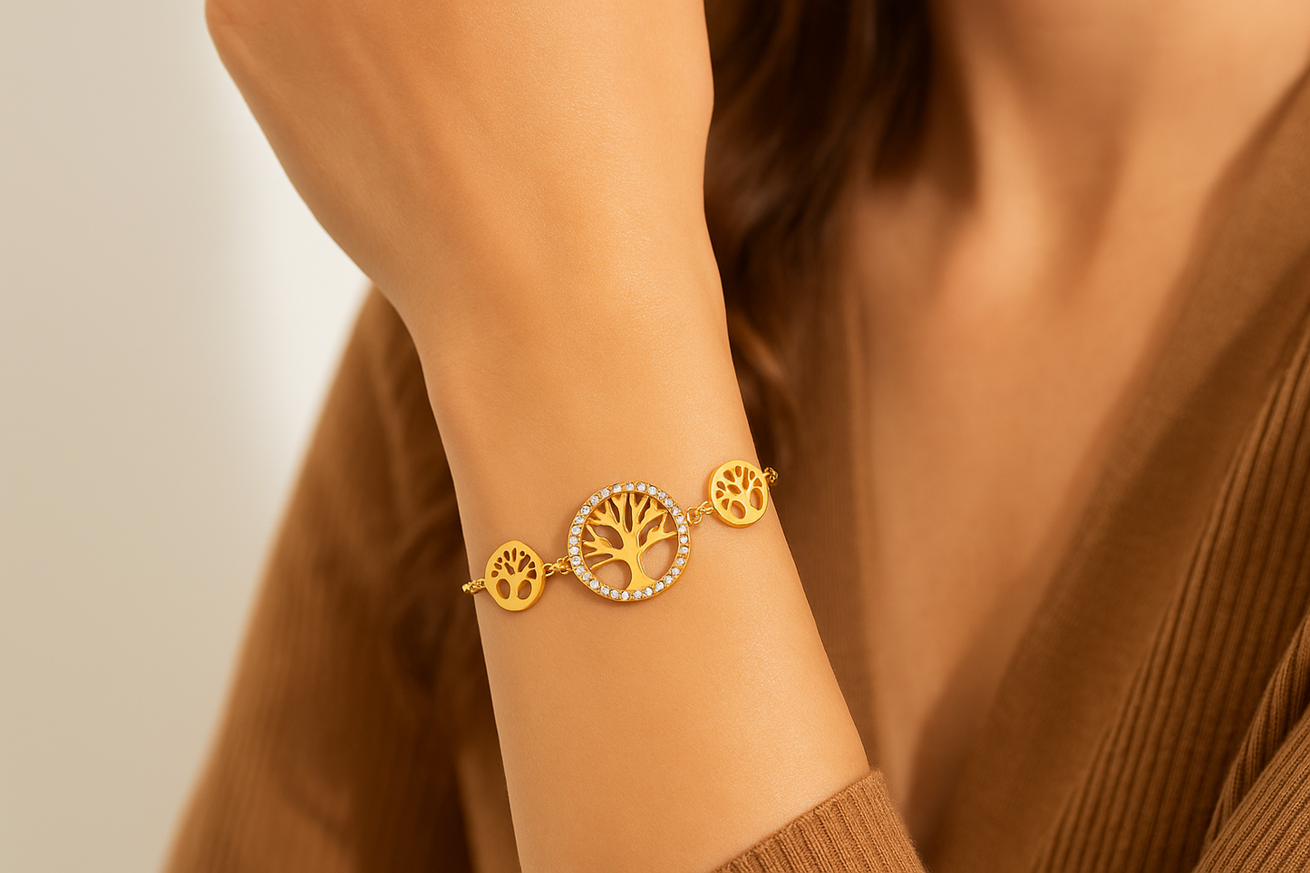 Gold Circle Chain Bracelet - Jewelry - 18k Gold Plated Waterproof Jewellery - Collection 9