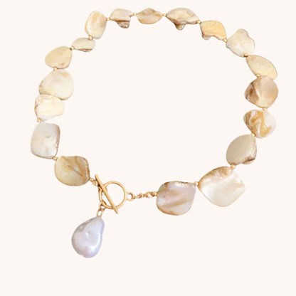 Shell Statement Necklace - - 18k Gold Plated Waterproof Jewellery - Collection 9