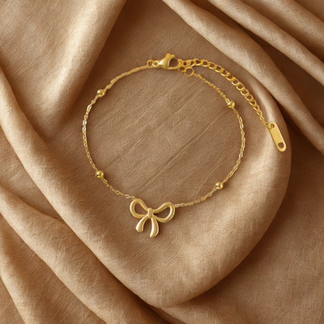 Bow Pendant Bracelet - Jewelry - 18k Gold Plated Waterproof Jewellery - Collection 9