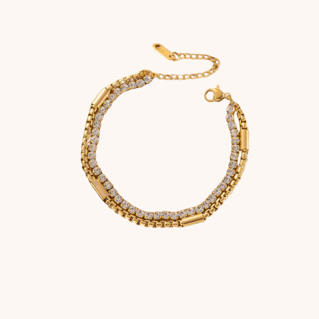 Layered Gold Bracelet - - 18k Gold Plated Waterproof Jewellery - Collection 9