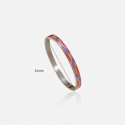 Colorful Geometric Enamel Bangle Bracelet - Bangle - 18k Gold Plated Waterproof Jewellery - Collection 9