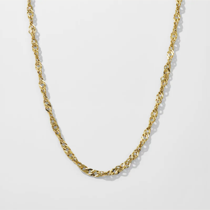 Gold Twisted Rope Chain - Necklace - 18k Gold Plated Waterproof Jewellery - Collection 9