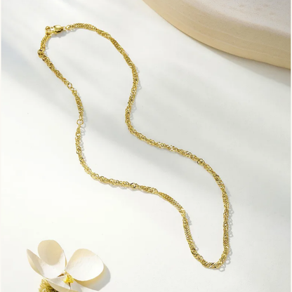 Gold Twisted Rope Chain - Necklace - 18k Gold Plated Waterproof Jewellery - Collection 9