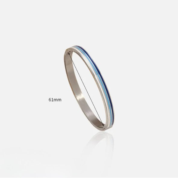 Colorful Geometric Enamel Bangle Bracelet - Bangle - 18k Gold Plated Waterproof Jewellery - Collection 9