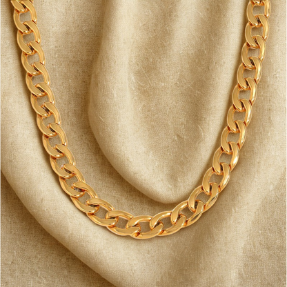 Gold Cuban Link Chain - Necklace - 18k Gold Plated Waterproof Jewellery - Collection 9