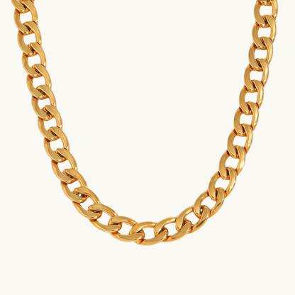 Gold Cuban Link Chain - Necklace - 18k Gold Plated Waterproof Jewellery - Collection 9