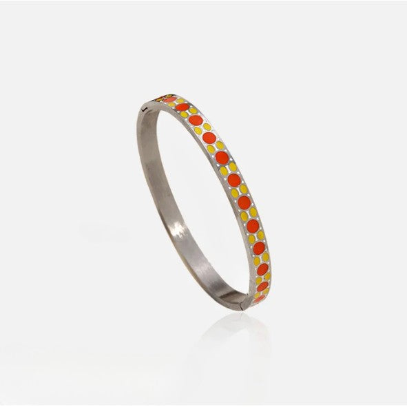 Colorful Geometric Enamel Bangle Bracelet - Bangle - 18k Gold Plated Waterproof Jewellery - Collection 9