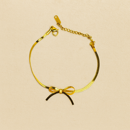Gold Bow Snake Chain Bracelet - Jewelry - 18k Gold Plated Waterproof Jewellery - Collection 9