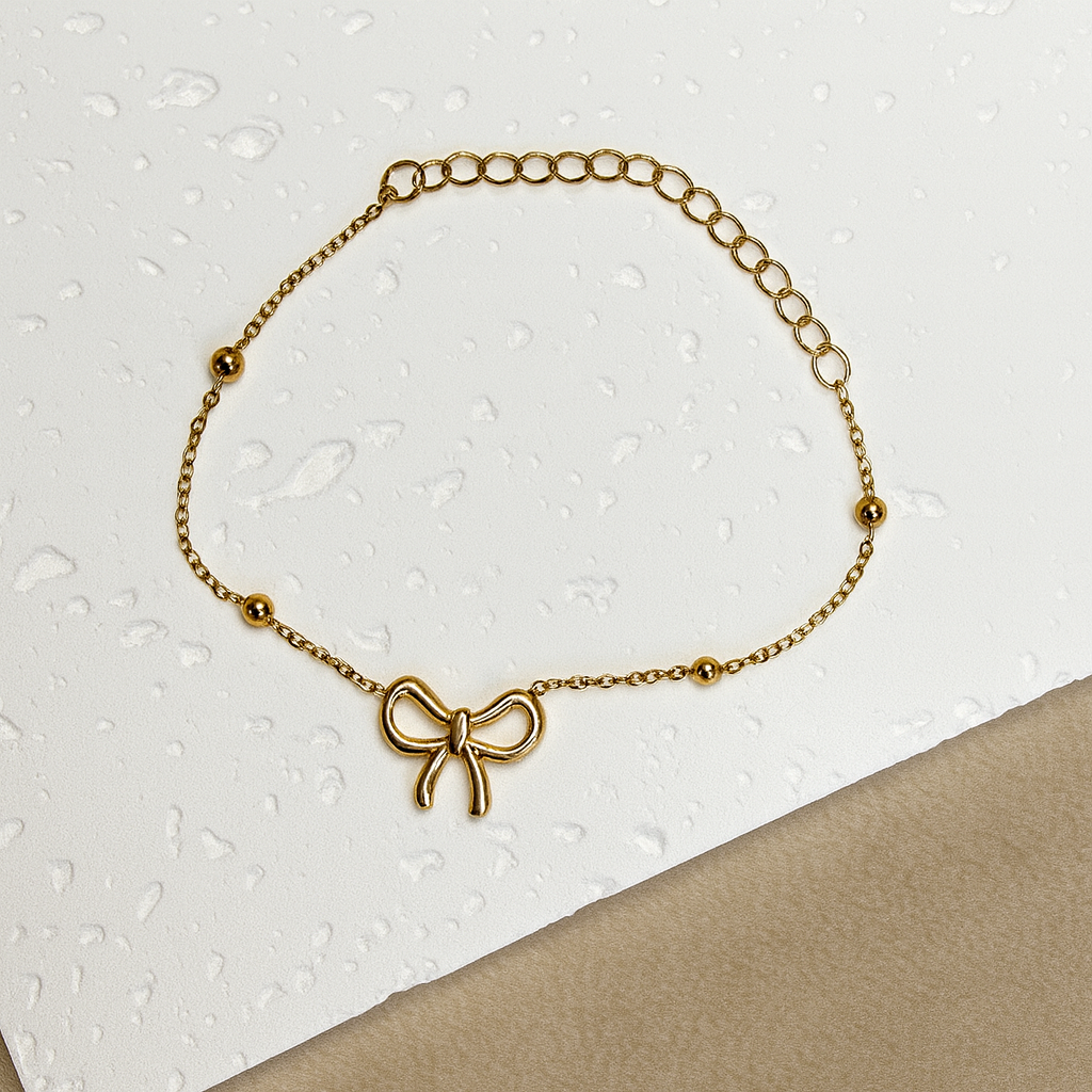 Bow Pendant Bracelet - Jewelry - 18k Gold Plated Waterproof Jewellery - Collection 9