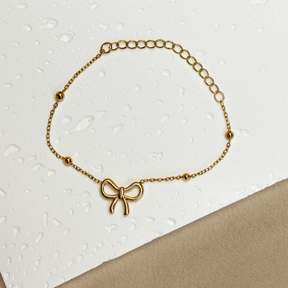 Bow Pendant Bracelet - Jewelry - 18k Gold Plated Waterproof Jewellery - Collection 9