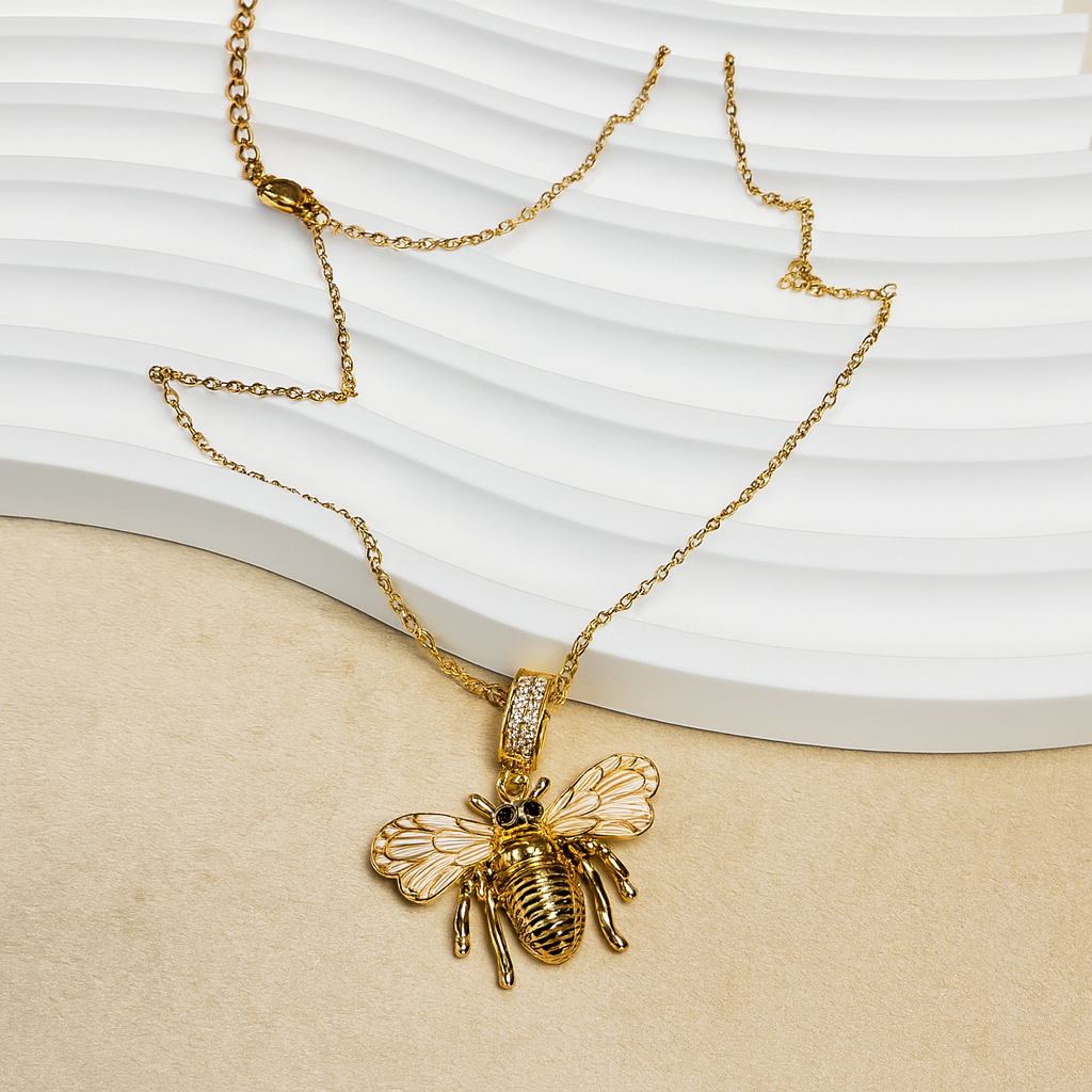 Gold Crystal Bee Pendant Necklace Collection - Jewelry - 18k Gold Plated Waterproof Jewellery - Collection 9
