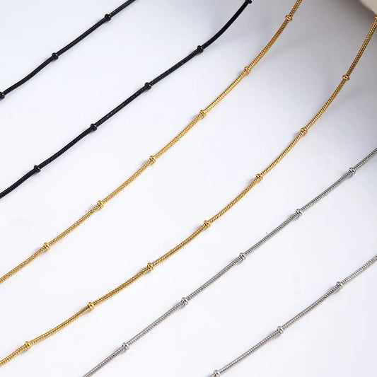 Gold Delicate Beaded Chain