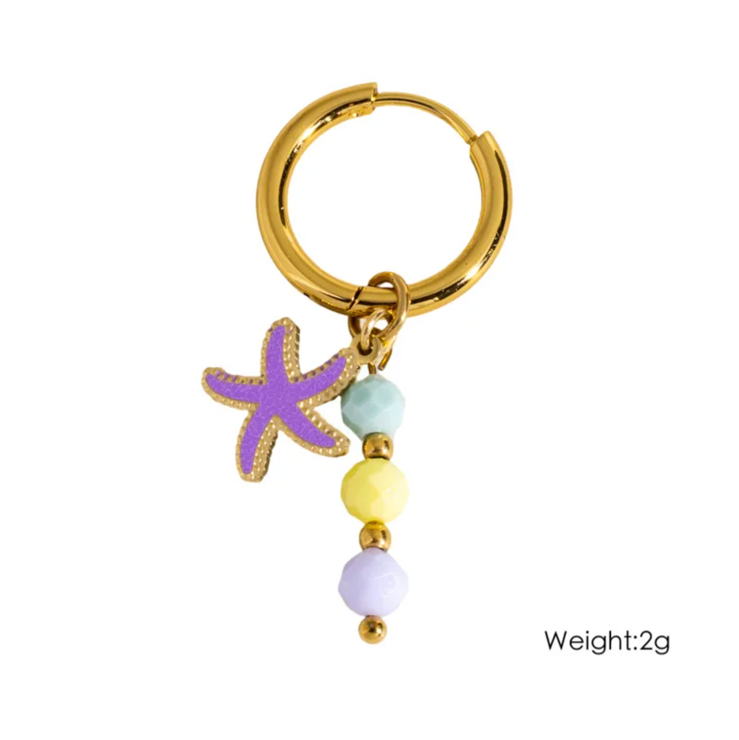 Ocean Charm Hoop Earrings - Earrings - 18k Gold Plated Waterproof Jewellery - Collection 9