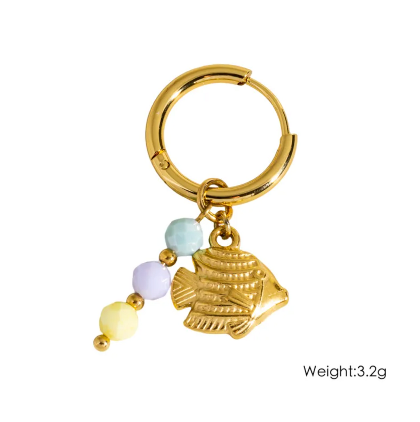 Ocean Charm Hoop Earrings - Earrings - 18k Gold Plated Waterproof Jewellery - Collection 9