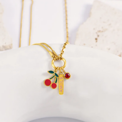 Cherry Amour Layered Necklace - Necklace - 18k Gold Plated Waterproof Jewellery - Collection 9
