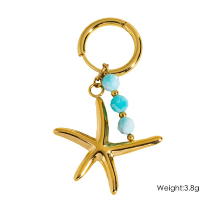 Ocean Charm Hoop Earrings - Earrings - 18k Gold Plated Waterproof Jewellery - Collection 9