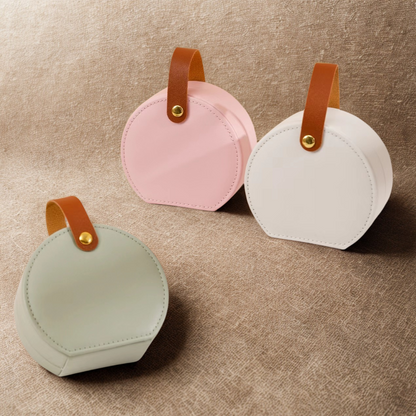 Round Luxury Travel Jewellery Box - Jewellery Boxes - 18k Gold Plated Waterproof Jewellery - Collection 9