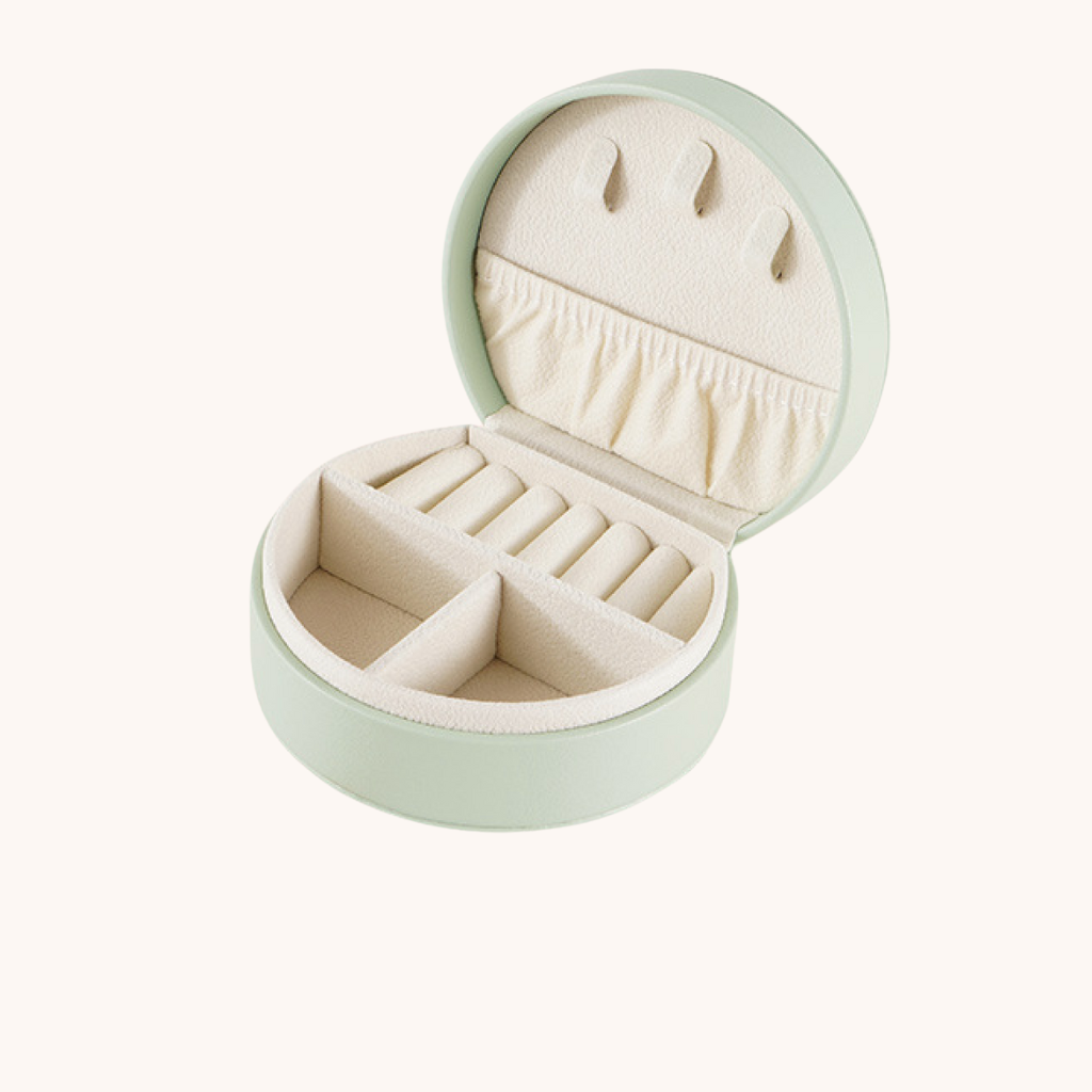 Round Luxury Travel Jewellery Box - Jewellery Boxes - 18k Gold Plated Waterproof Jewellery - Collection 9