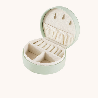 Round Luxury Travel Jewellery Box - Jewellery Boxes - 18k Gold Plated Waterproof Jewellery - Collection 9