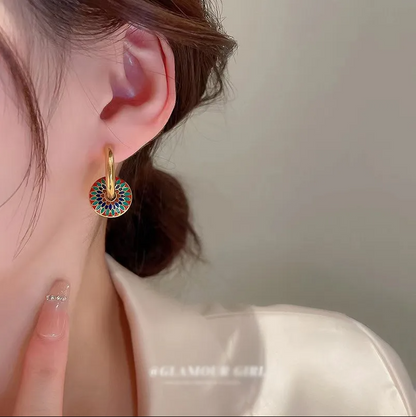 Gold Enamel Mandala Jewellery Set - Jewellery Set - 18k Gold Plated Waterproof Jewellery - Collection 9