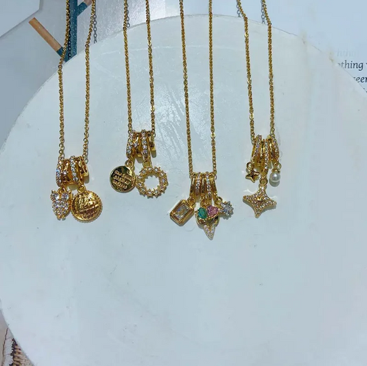 Gold Charm Pendant Necklace - Jewelry - 18k Gold Plated Waterproof Jewellery - Collection 9