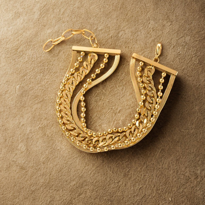 Gold Multi-Chain Layered Bracelet - Jewelry - 18k Gold Plated Waterproof Jewellery - Collection 9