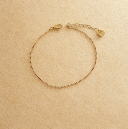 Gold Box Chain Bracelet - Jewelry - 18k Gold Plated Waterproof Jewellery - Collection 9