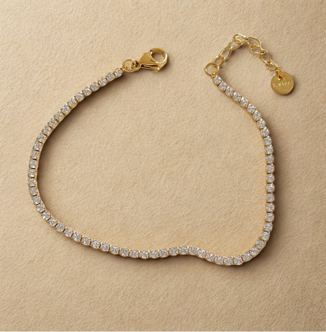 Gold Crystal Tennis Bracelet - Bracelet - 18k Gold Plated Waterproof Jewellery - Collection 9