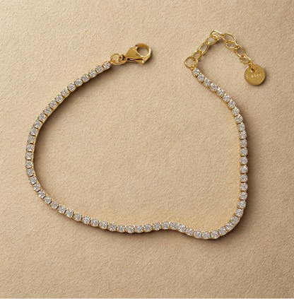 Gold Crystal Tennis Bracelet - Bracelet - 18k Gold Plated Waterproof Jewellery - Collection 9