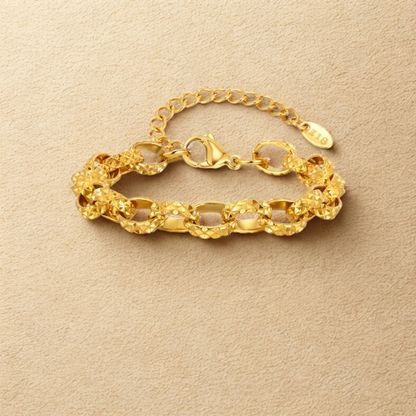 Gold Textured Chain Bracelet - Bracelet - 18k Gold Plated Waterproof Jewellery - Collection 9