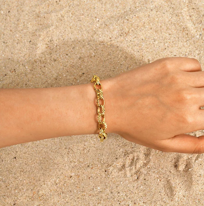 Gold Textured Chain Bracelet - Bracelet - 18k Gold Plated Waterproof Jewellery - Collection 9