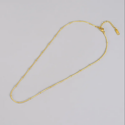 Gold Delicate Beaded Chain - Necklace - 18k Gold Plated Waterproof Jewellery - Collection 9