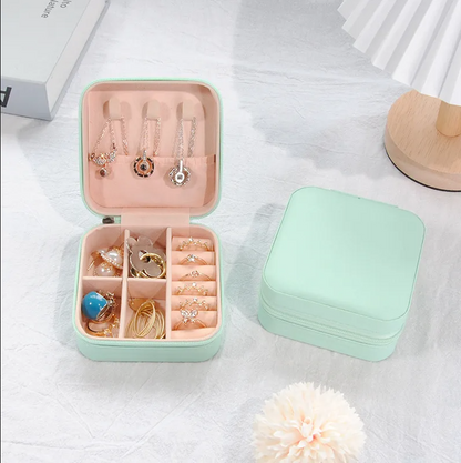 Mint Green Luxury Travel Jewellery Box - Accessories - 18k Gold Plated Waterproof Jewellery - Collection 9
