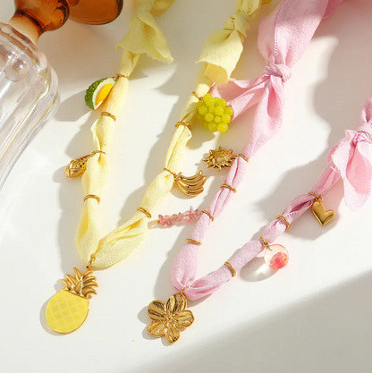 Ribbon Charm Necklace - Jewelry - 18k Gold Plated Waterproof Jewellery - Collection 9