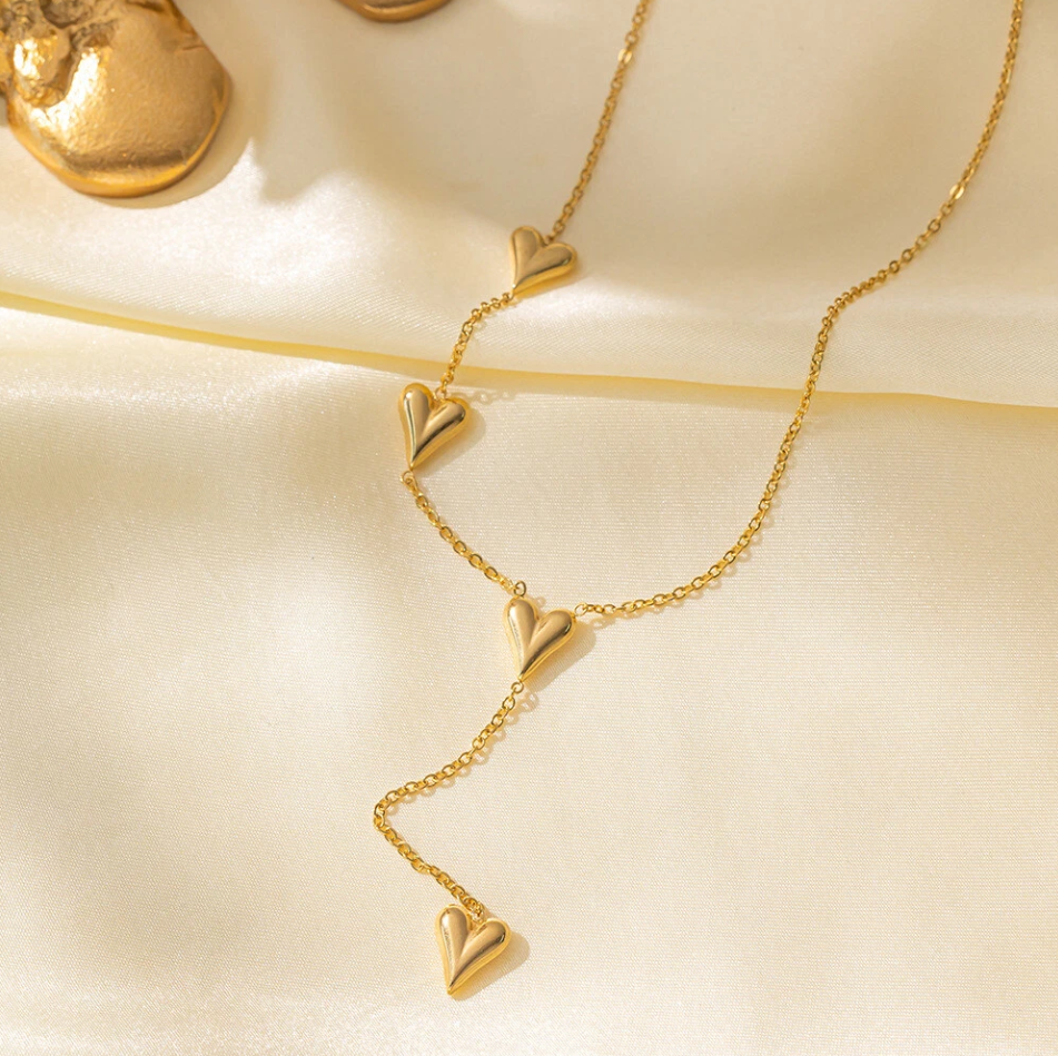Layered Heart Necklace - Jewelry - 18k Gold Plated Waterproof Jewellery - Collection 9