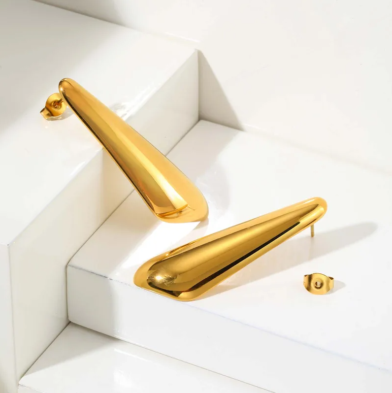 Golden Triangle Drop Earrings - Earrings - 18k Gold Plated Waterproof Jewellery - Collection 9