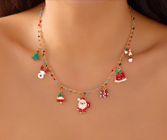 Beaded Chain Christmas Bell Necklace - Necklaces - 18k Gold Plated Waterproof Jewellery - Collection 9