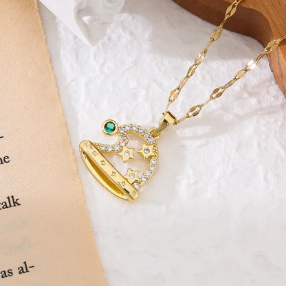 Christmas Heart Bell Pendant Necklace - Necklaces - 18k Gold Plated Waterproof Jewellery - Collection 9