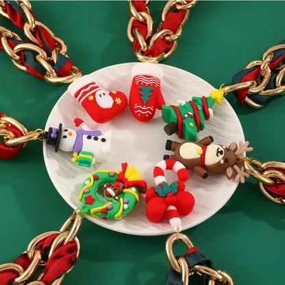 Ribbon Chain Christmas Pendant Necklace - Necklaces - 18k Gold Plated Waterproof Jewellery - Collection 9