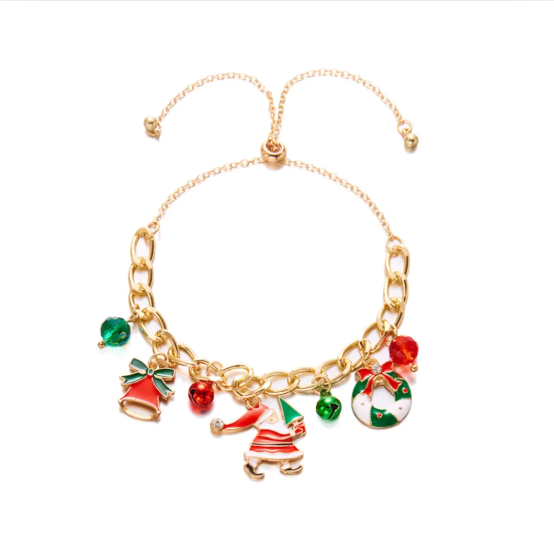 Christmas Charm Adjustable Bracelet - Bracelets - 18k Gold Plated Waterproof Jewellery - Collection 9