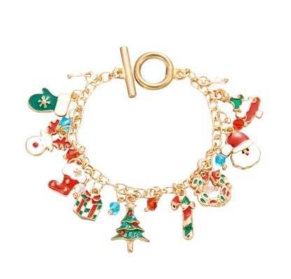 Festive Icon Christmas Charm Bracelet - Bracelets - 18k Gold Plated Waterproof Jewellery - Collection 9