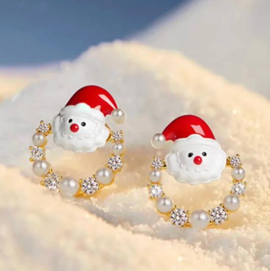 Santa Pearl Earrings - Earrings - 18k Gold Plated Waterproof Jewellery - Collection 9