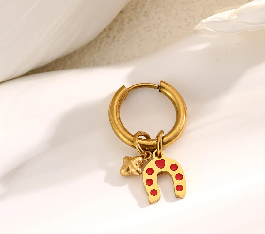 Christmas Charm Hoop Earrings Pair - Earrings - 18k Gold Plated Waterproof Jewellery - Collection 9