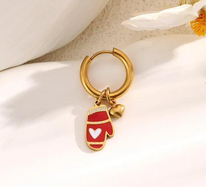 Christmas Charm Hoop Earrings Pair - Earrings - 18k Gold Plated Waterproof Jewellery - Collection 9